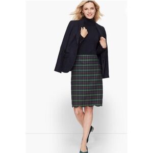 Talbots Plaid Scallop Hem Skirt Women Size 12 Academia Schoolcore Wool Lined NWT